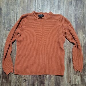 FDJ French Dressing Jeans Orange Ribbed Crew Neck Sweater Small S